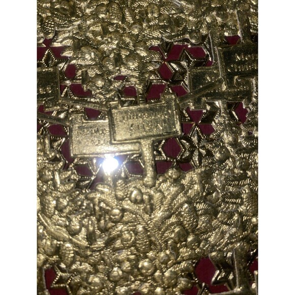 Embossed Gold Dresden Gold Foil Paper Christmas Trees Victorian Scraps NOS Vtg - Picture 3 of 5